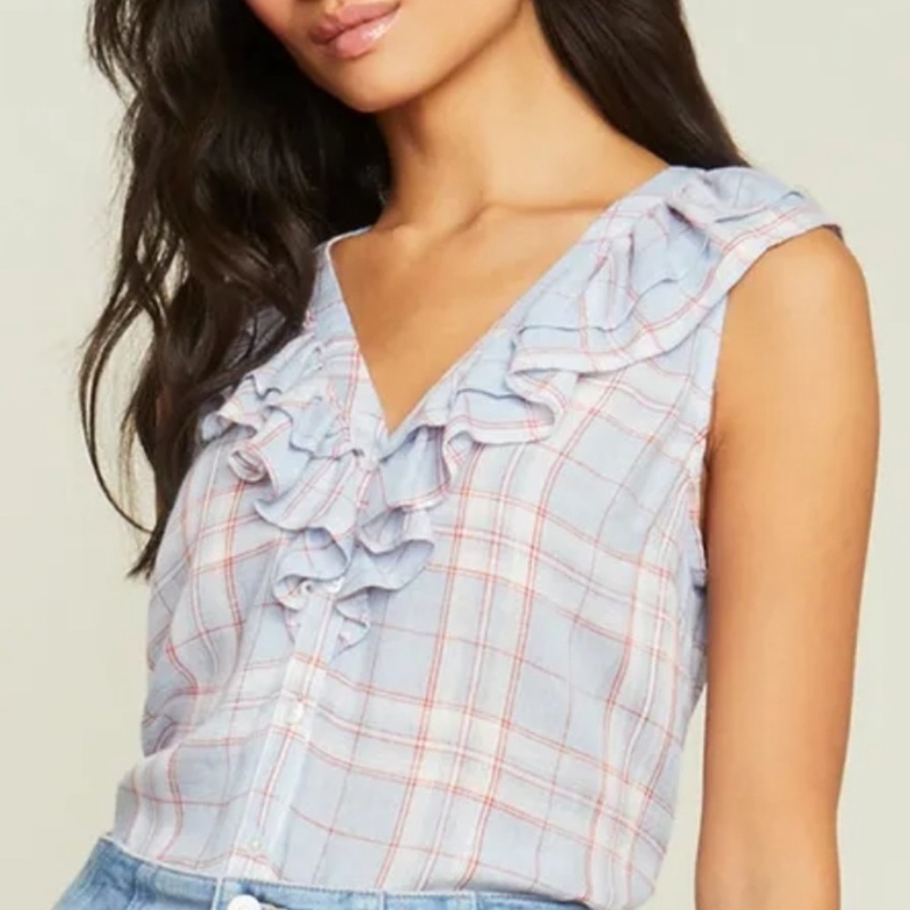 Veronica Beard Leina Shirt in Vapor Multi - Picture 2 of 16